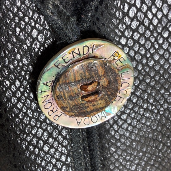 Vintage 90s Fendi Pellicce Moda Pronto Black Oversized Shearling Coat Size 38 M - Picture 4 of 17